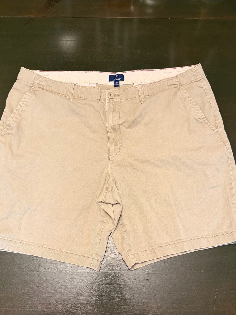 George Men's Khaki Flat-Front Shorts